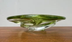 New Pamono Mid-Century Crystal Art Glass Fruit Bowl from Val Saint Lambert, Belgium, 1960s