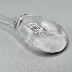 Pamono Mid-Century Crystal Harcourt Missouri Condiment or Caviar Set with Lidded Central Jar, Spoon, and Two Facetted Cut Dishes in Gilt Handled Tray from Baccarat, 1950s, Set of 6><noscript><img width=