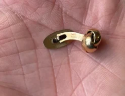 Pamono Mid-Century Cufflinks in Knotted 14 Carat Yellow Gold, 1960s, Set of 2><noscript><img width=