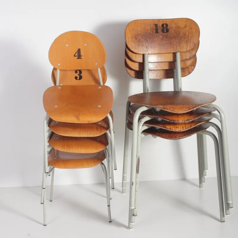 Pamono Mid-Century Czechoslovakian Kids School Chairs, Set of 4, 1970s> Children's Chairs