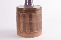 New Pamono Mid-Century Danish Brown and Purple Striped Ceramic Table Lamp by Jytte Trebbien, 1960s
