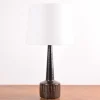 Pamono Mid-Century Danish Brown Glazed and Striped Ceramic Table Lamp from Palshus, 1960s> Table Lamps