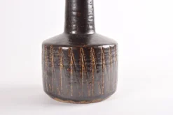 Pamono Mid-Century Danish Brown Glazed and Striped Ceramic Table Lamp from Palshus, 1960s><noscript><img width=