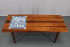 Outlet Pamono Mid-Century Danish Coffee Table with Ceramic Tile Inlay from Haslev Mobelsnedkeri, 1960s
