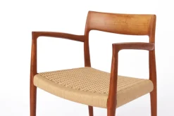 Pamono Mid-Century Danish Modern Model 57 Armchair in Teak with Papercord Seat by Niels Otto (N. O.) Møller for J. L. Møllers, 1960s><noscript><img width=