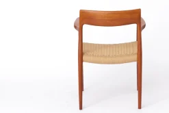 Pamono Mid-Century Danish Modern Model 57 Armchair in Teak with Papercord Seat by Niels Otto (N. O.) Møller for J. L. Møllers, 1960s><noscript><img width=