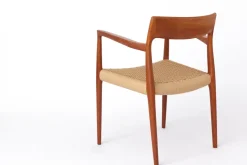 Pamono Mid-Century Danish Modern Model 57 Armchair in Teak with Papercord Seat by Niels Otto (N. O.) Møller for J. L. Møllers, 1960s><noscript><img width=