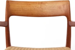 Pamono Mid-Century Danish Modern Model 57 Armchair in Teak with Papercord Seat by Niels Otto (N. O.) Møller for J. L. Møllers, 1960s><noscript><img width=