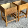 Pamono Mid-Century Danish Oak Cube Flower Tables, 1960s, Set of 2> Garden Tables