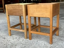 Pamono Mid-Century Danish Oak Cube Flower Tables, 1960s, Set of 2><noscript><img width=