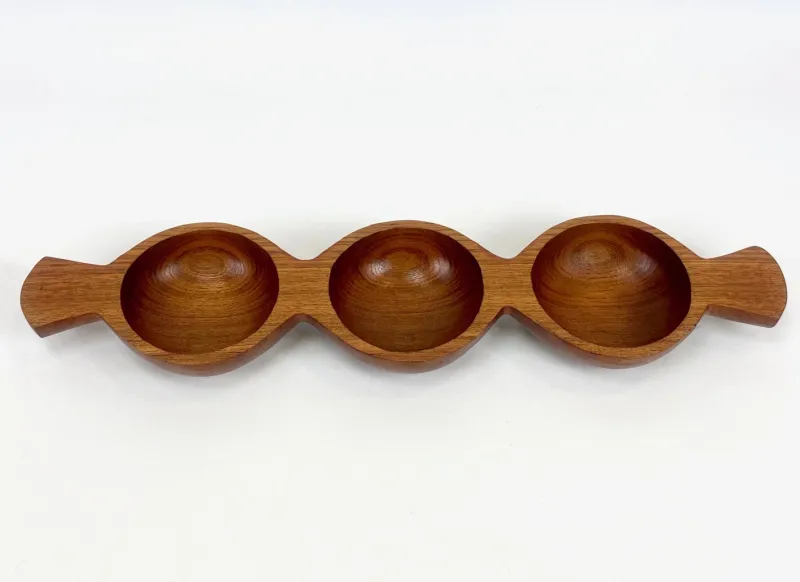 Outlet Pamono Mid-Century Danish Partitioned Teak Snack Bowl, 1970s