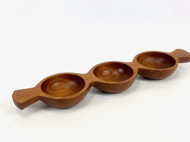 Outlet Pamono Mid-Century Danish Partitioned Teak Snack Bowl, 1970s