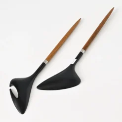 Pamono Mid-Century Danish Salad Servers by Helge Benzin for Astrid Wessels, 1960s, Set of 2> Cutlery & Serving Utensils