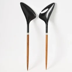Pamono Mid-Century Danish Salad Servers by Helge Benzin for Astrid Wessels, 1960s, Set of 2><noscript><img width=