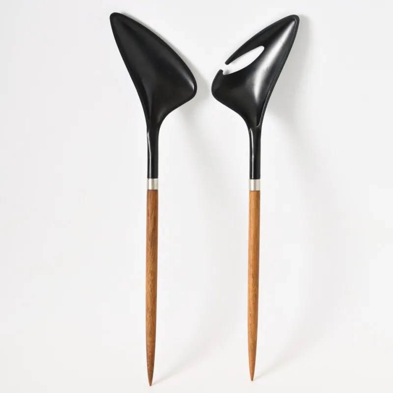 Pamono Mid-Century Danish Salad Servers by Helge Benzin for Astrid Wessels, 1960s, Set of 2> Cutlery & Serving Utensils