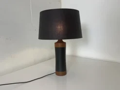 Best Pamono Mid-Century Danish Scandinavian Teak and Leather Table Lamp, 1950s