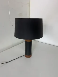 Best Pamono Mid-Century Danish Scandinavian Teak and Leather Table Lamp, 1950s