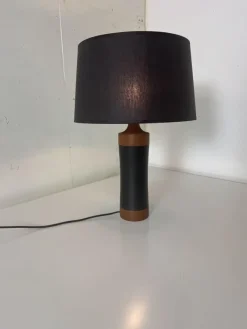 Best Pamono Mid-Century Danish Scandinavian Teak and Leather Table Lamp, 1950s