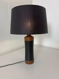 Best Pamono Mid-Century Danish Scandinavian Teak and Leather Table Lamp, 1950s