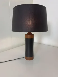 Best Pamono Mid-Century Danish Scandinavian Teak and Leather Table Lamp, 1950s