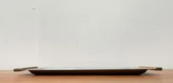 Clearance Pamono Mid-Century Danish Stainless Steel and Teak Tray from Lundtofte Denmark, 1960s