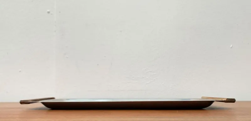 Clearance Pamono Mid-Century Danish Stainless Steel and Teak Tray from Lundtofte Denmark, 1960s