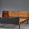 Discount Pamono Mid-Century Danish Teak Double Bed with Cane Headboard by Hans J. Wegner for Getama, 1960s