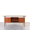 New Pamono Mid-Century Danish Teak Executive Desk by Kai Kristiansen for FM Møbler, 1960s