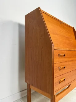Pamono Mid-Century Danish Teak Secretary from Dyrlund, 1960s><noscript><img width=