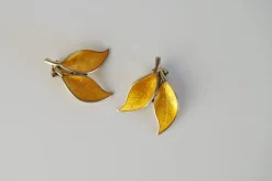 Pamono Mid-Century David Andersen Sterling Silver and Enamel Ear Clips, 1950s, Set of 2><noscript><img width=