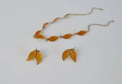 Pamono Mid-Century David Andersen Sterling Silver and Enamel Ear Clips, 1950s, Set of 2><noscript><img width=