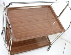 Pamono Mid-Century Dinett Foldable Serving Trolley from Bremshey Solingen, 1960s><noscript><img width=
