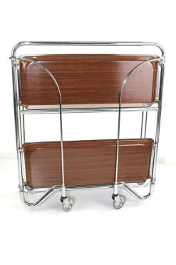 Pamono Mid-Century Dinett Foldable Serving Trolley from Bremshey Solingen, 1960s><noscript><img width=