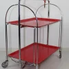 Pamono Mid-Century Dinette Foldable Serving Trolley from Bremshey Solingen, 1960s> Serving Bar Carts & Trolleys