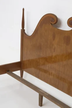 Pamono Mid-Century Double Bed Frame in Wood by Paolo Buffa, 1950s><noscript><img width=