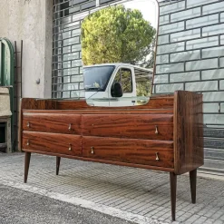 Pamono Mid-Century Dressing Table with Mirror, Italy, 1960s><noscript><img width=
