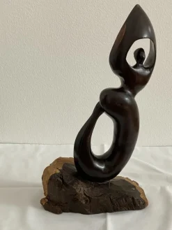 Pamono Mid-Century Ebony Hand-Carved Mermaid Sculpture, 1968><noscript><img width=