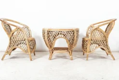 Outlet Pamono Mid-Century English Cane or Wicker Conservatory Set, Set of 5