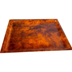 Pamono Mid-Century Faux Tortoise Shell Tray in the style of Christian Dior, 1970s