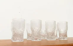 Pamono Mid-Century Finnish Aslak Glasses by Tapio Wirkkala for Iittala, Set of 8> Glassware