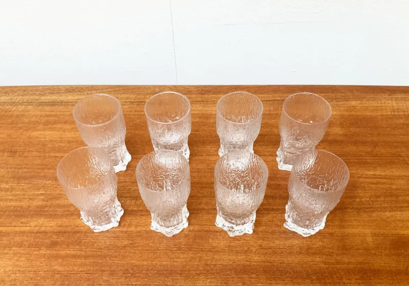 Pamono Mid-Century Finnish Aslak Glasses by Tapio Wirkkala for Iittala, Set of 8> Glassware