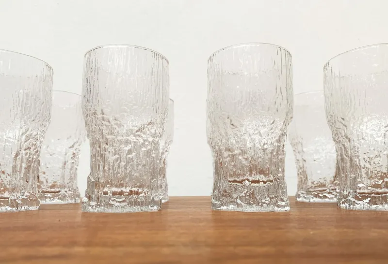 Pamono Mid-Century Finnish Aslak Glasses by Tapio Wirkkala for Iittala, Set of 8> Glassware