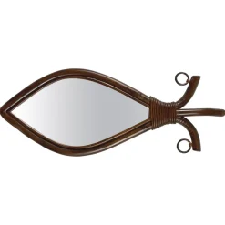 Pamono Mid-Century Fish-Shaped Bamboo and Rattan Mirror, France, 1950s> Mirrors
