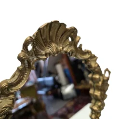 Pamono Mid-Century French Bronze Table Mirror, 1950s><noscript><img width=