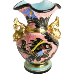 Pamono Mid-Century French Cerdazur Monaco Ceramic Vase with Sea Decoration, 1970s> Vases