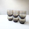 Pamono Mid-Century French Minimalist Smoked Glasses from Luminarc, 1970s, Set of 6> Glassware