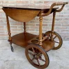 Pamono Mid-Century French Wooden Bar Cart Trolley, 1950s> Serving Bar Carts & Trolleys