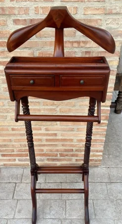 Best Pamono Mid-Century Gentlemen Wood Valet with Two Drawers, 1950s