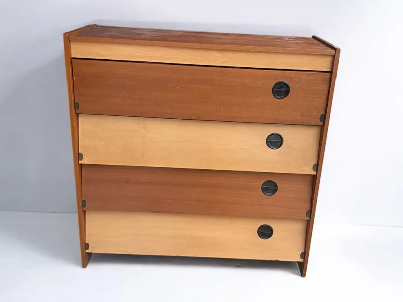 Pamono Mid-Century German Brown and Beige Shoe Cabinet, 1950s> Dressers, Commodes & Chests