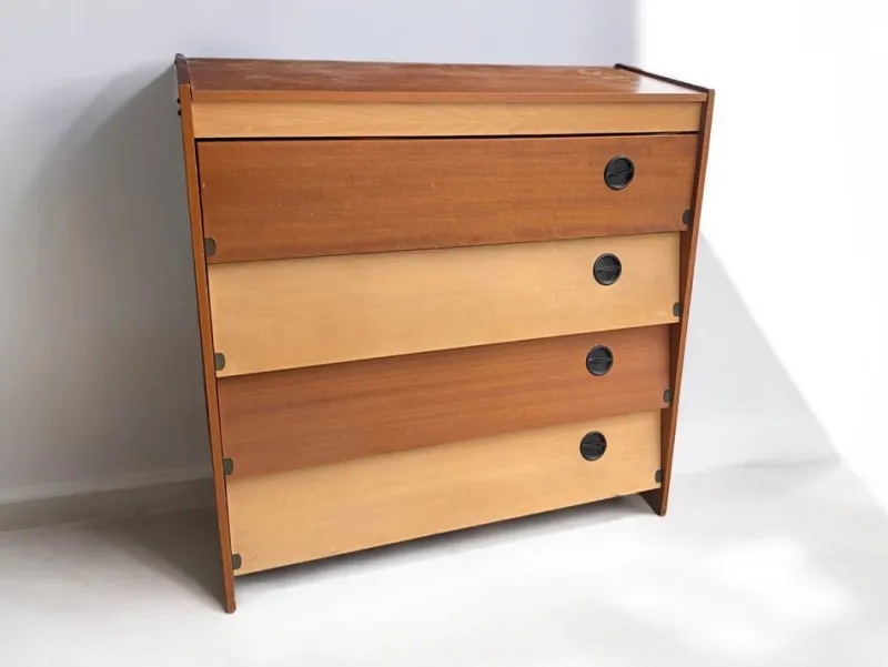 Pamono Mid-Century German Brown and Beige Shoe Cabinet, 1950s> Dressers, Commodes & Chests